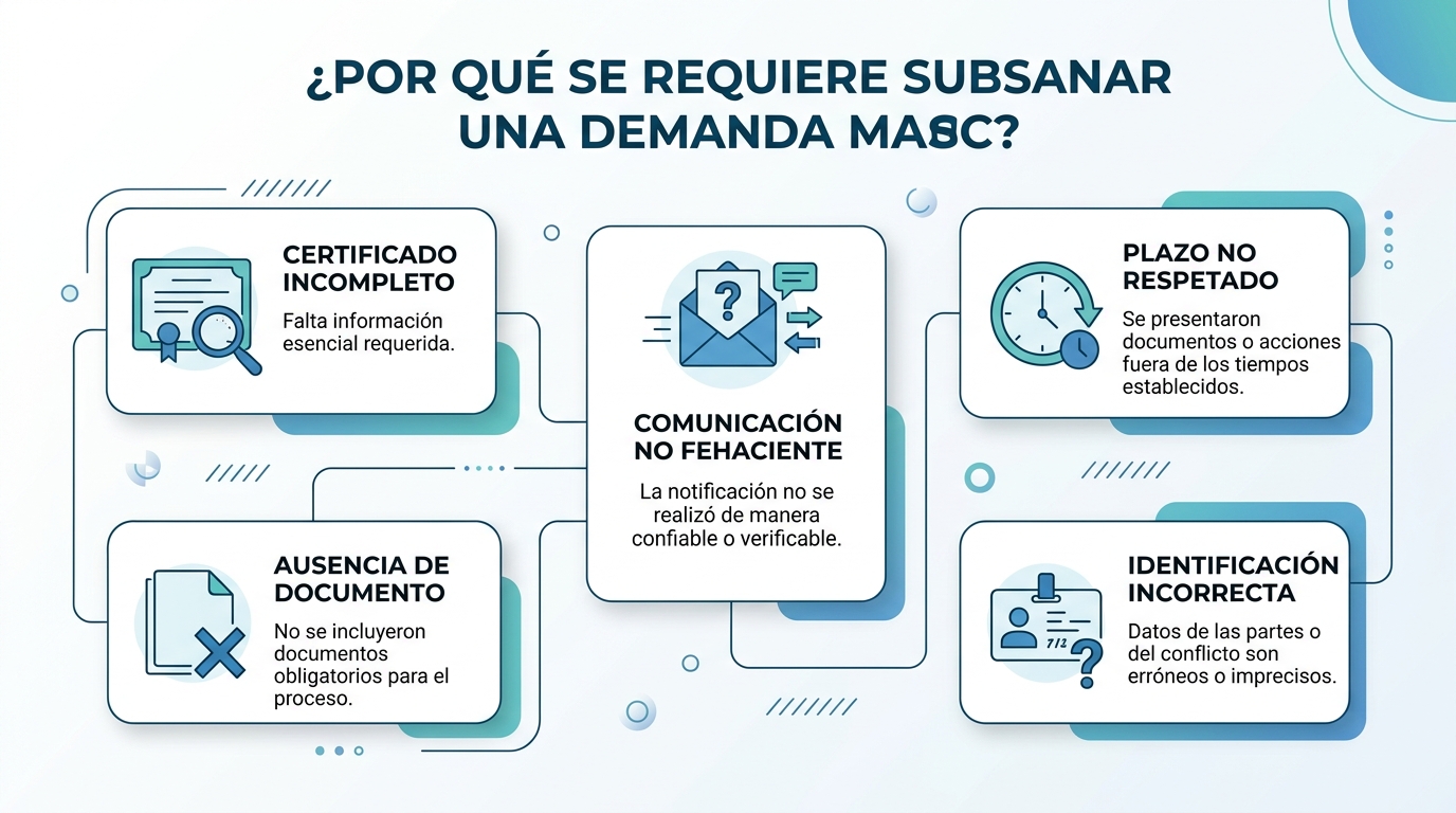 ¿Por qué se requiere subsanar una demanda MASC?
