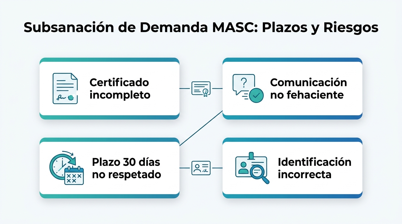 Subsanación de Demanda MASC: Plazos y Riesgos