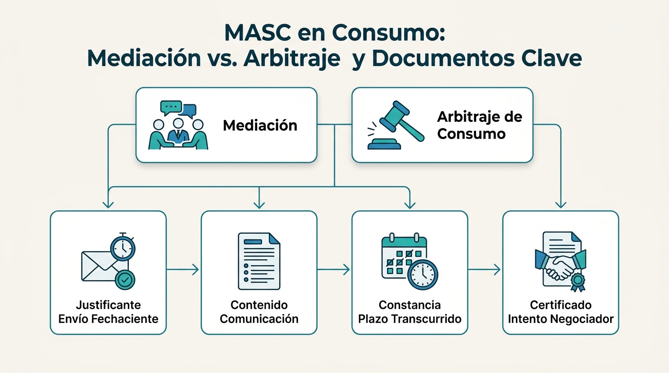 MASC en Consumo: Mediación vs. Arbitraje y Documentos Clave