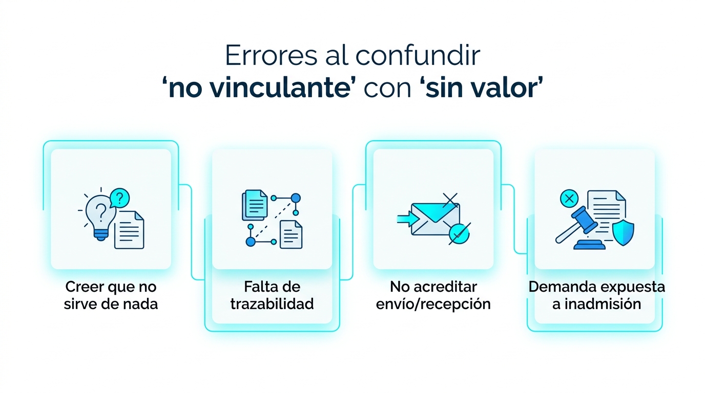Errores al confundir 'no vinculante' con 'sin valor'