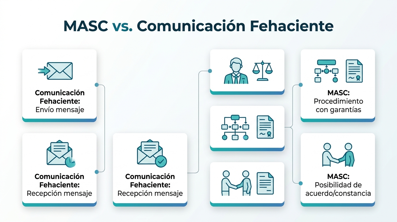MASC vs. Comunicación Fehaciente